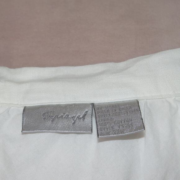 Spiegel White Linen Boho A-Line Midi Skirt - Picture 5 of 6